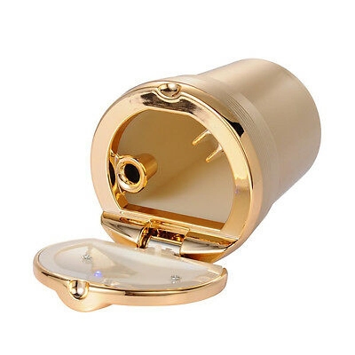 Picture of Car Cigarette ashtray with LED lamp-golden
