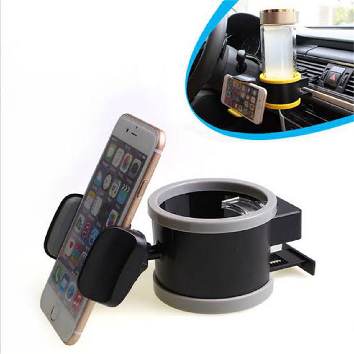 Picture of 2 in 1 Multi-functional Car Drink Holder Universal Automobile Car Cup Holders Auto 360 Degree Rotating Phone Holder