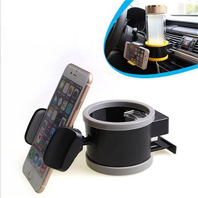 Picture of 2 in 1 Multi-functional Car Drink Holder Universal Automobile Car Cup Holders Auto 360 Degree Rotating Phone Holder