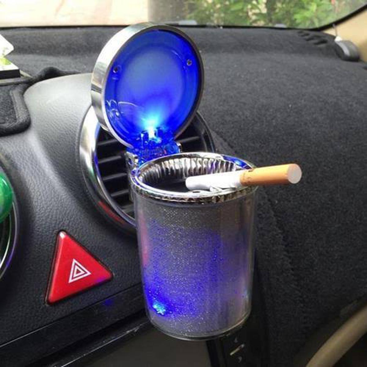 Picture of Car Ashtray with LED Light Cigarette AshTray Container Smoke Ash Cylinder Smoke Cup Holder Storage Cup Auto Accessories