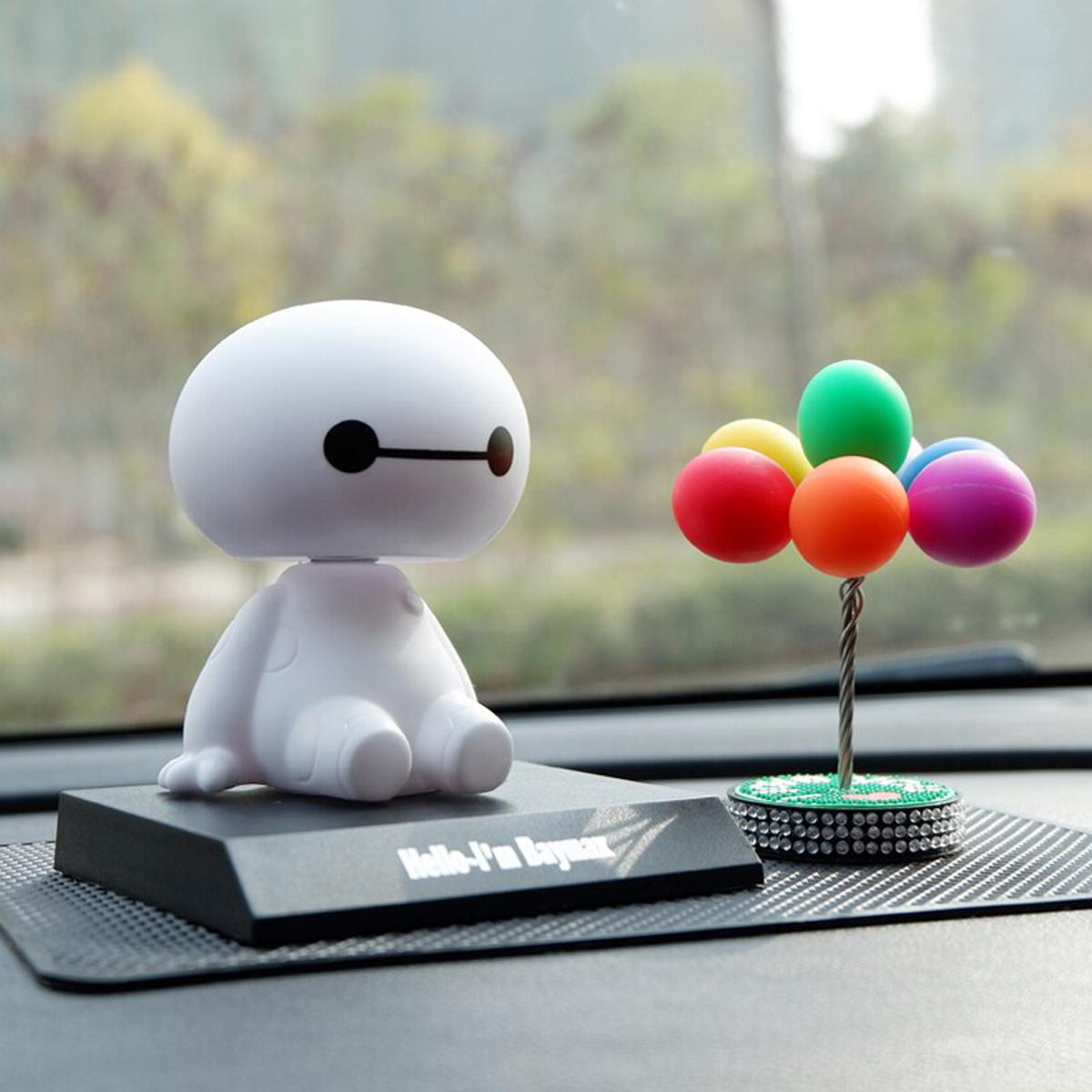 Picture of 2021Trendy Happy valentines valentines gift Cartoon Bymax Robot Shaking Head Figure Car Ornaments- Tray with Mat