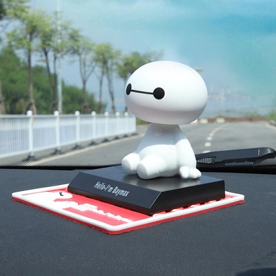Picture of Trendy Happy valentines valentines gift Cartoon Bymax Robot Shaking Head Figure Car Ornaments- Tray with Mat