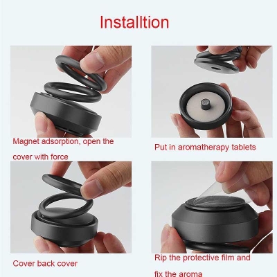 Picture of Air Freshener Double Loop Rotary Suspension Air Conditioner Perfume Dashboard Air Freshener Car Ornament