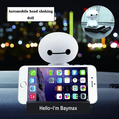 Picture of 2021 Trendy Hot selling Cute Head Shaking Big Hero Baymax car ornament - Dashboard ornament (mobile holder)Car/ Office Desk / Desk/ Table