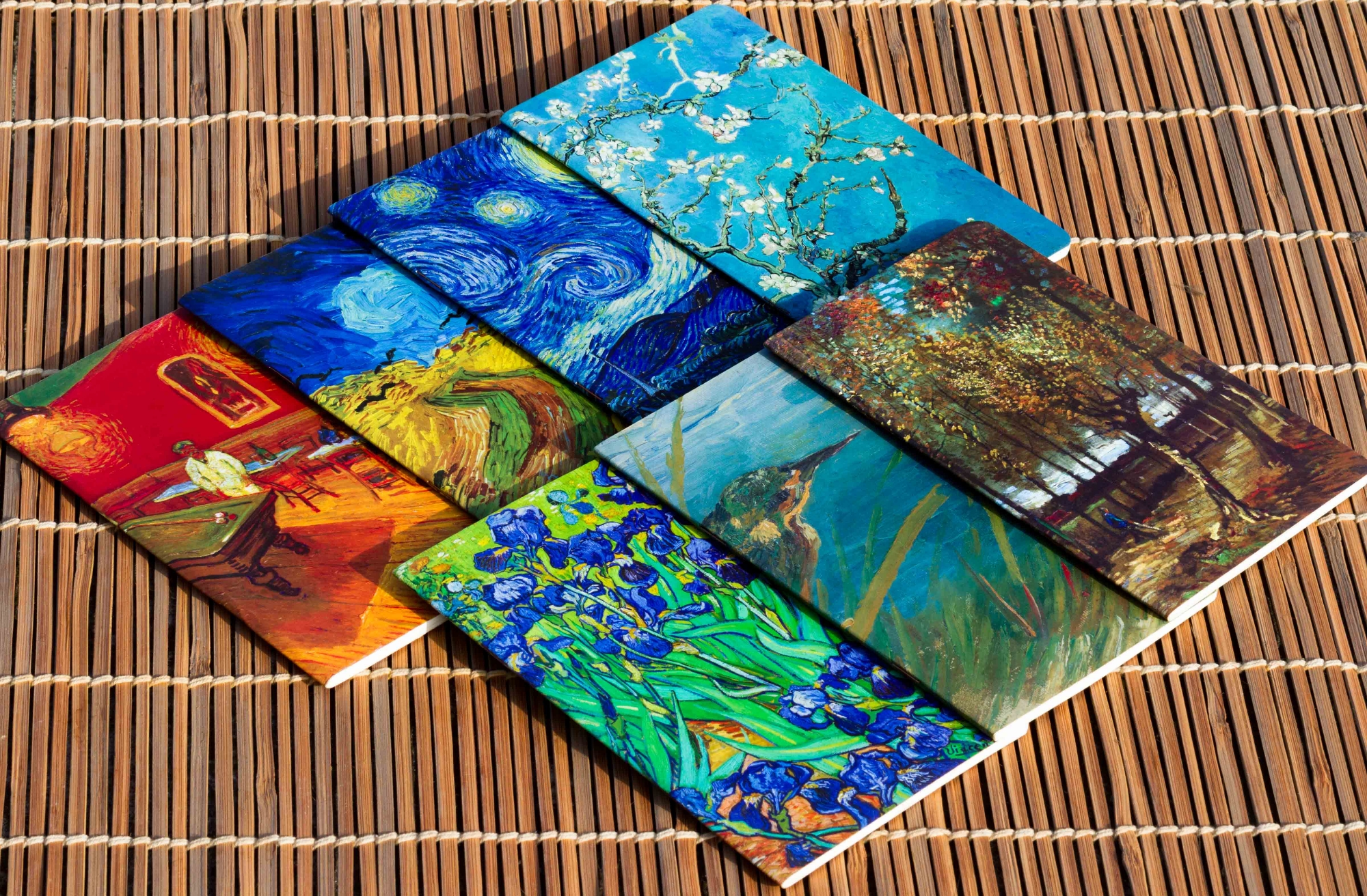 Picture of Starry Night, Almond Blossoms, Irises, Poplars near Nuenen, The Night Cafe, Wheatfield with Crows & The Kingfisher Notebook 7-Pack