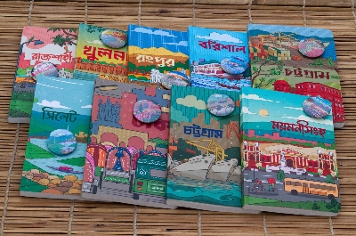 Picture of Work Size Division Series Dhaka, Chattogram (Heritage & Ocean), Sylhet, Barisal, Khulna, Rajshahi, Mymensingh & Rangpur Notebook with Badge 9-Pack