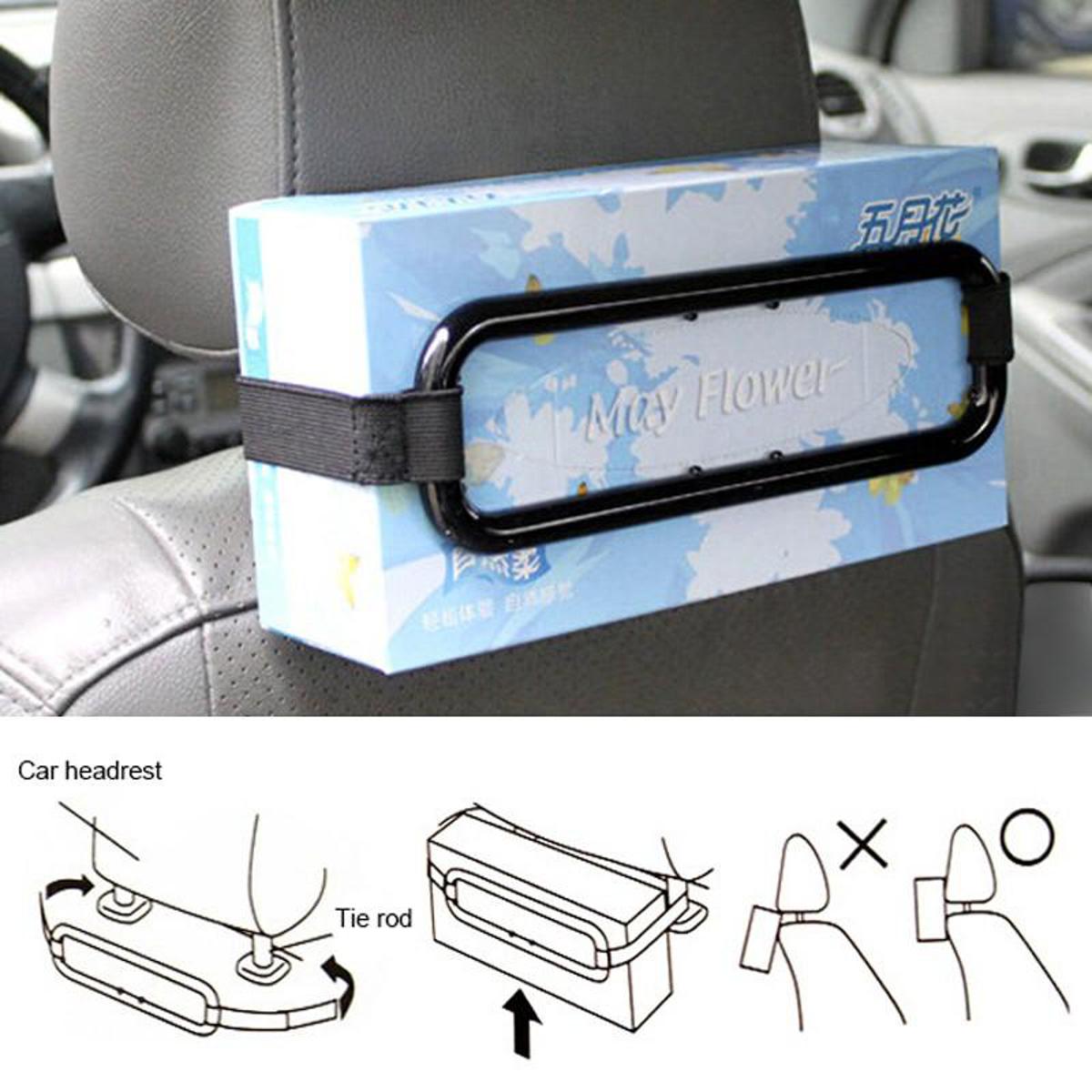 Picture of Black Car Sun Visor Tissue Paper Box Holder Automobile Car Organizer Auto Storage Accessories Seat Back Clip Bracket for Paper
