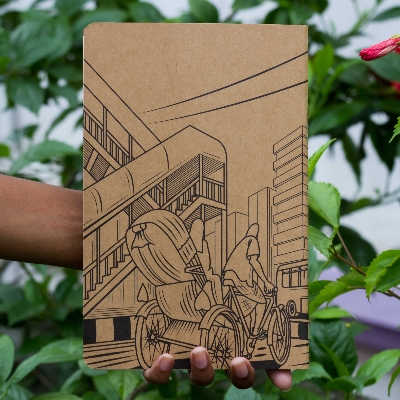 Picture of Dhaka (Line) Kraft & White Cover Notebook (SN202309382) 2-Pack