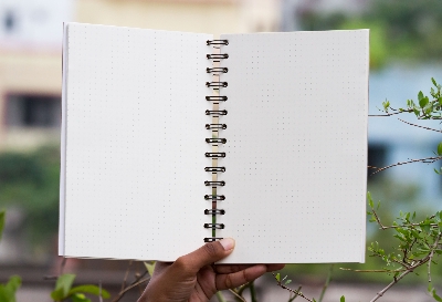 Picture of Designer Series White Dot Print Spiral Dotted Grid Notebook