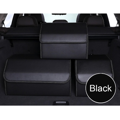 Picture of Universal Car LOGO Leather Trunk Organizer Box Storage Bag for Audi for Bmw Folding Trunk Bags