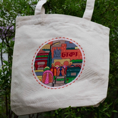 Picture of Sevendays Dhaka(Round) Canvas Tote Bag
