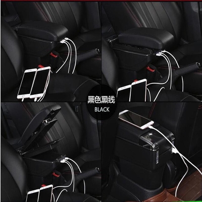 Picture of Car Armrest Box USB Charging Central Store Heighten Content Cup Holder Accessories Universal