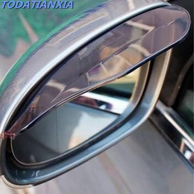 Picture of 2Pcs PVC Car Rear View Mirror Sticker Rain Eyebrow Auto Side Mirror Rain Board Shield Sunshade Snow Guard Protector Cover