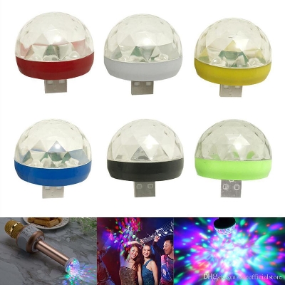 Picture of 3W mini USB Lighting Auto Led Stage Light Ball Crystal Magic Projector Bulb Led RGB Lamp For Club Dance Disco DJ KTV Party Dance