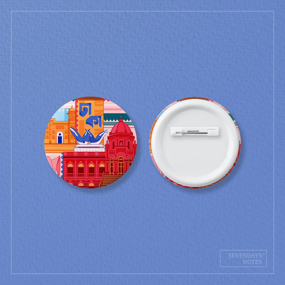 Picture of Dhaka (Old Dhaka) Button Pin Badge - 10 Pcs