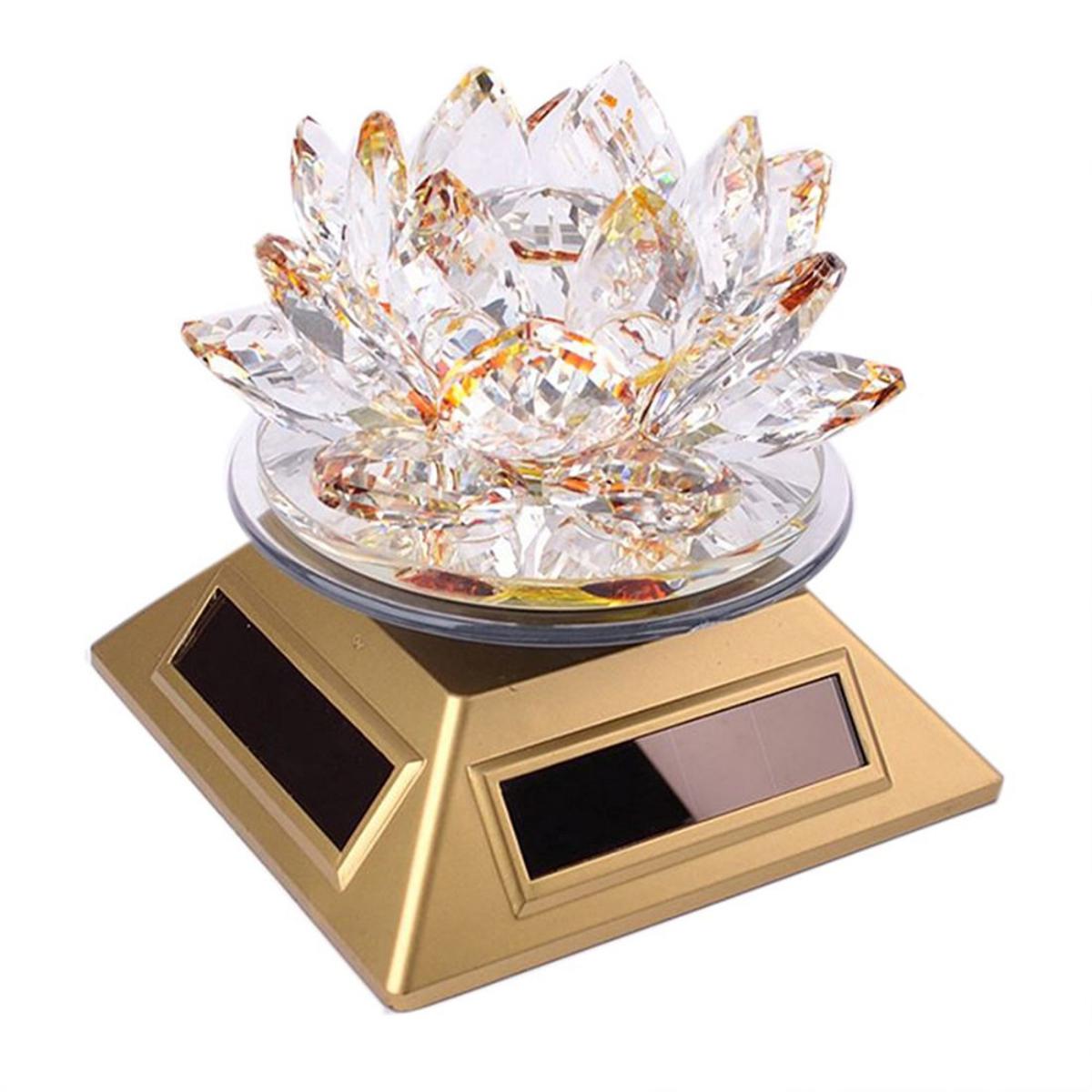 Picture of Solar Energy Crystal Lotus Flower Decoration Blue Green Purple Yellow (Showpies Valentine Gift)
