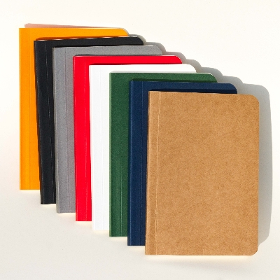 Picture of Pocket Book Black, Blue, Grey, Kraft, Green, Orange, Red & White Notebook 8-Pack