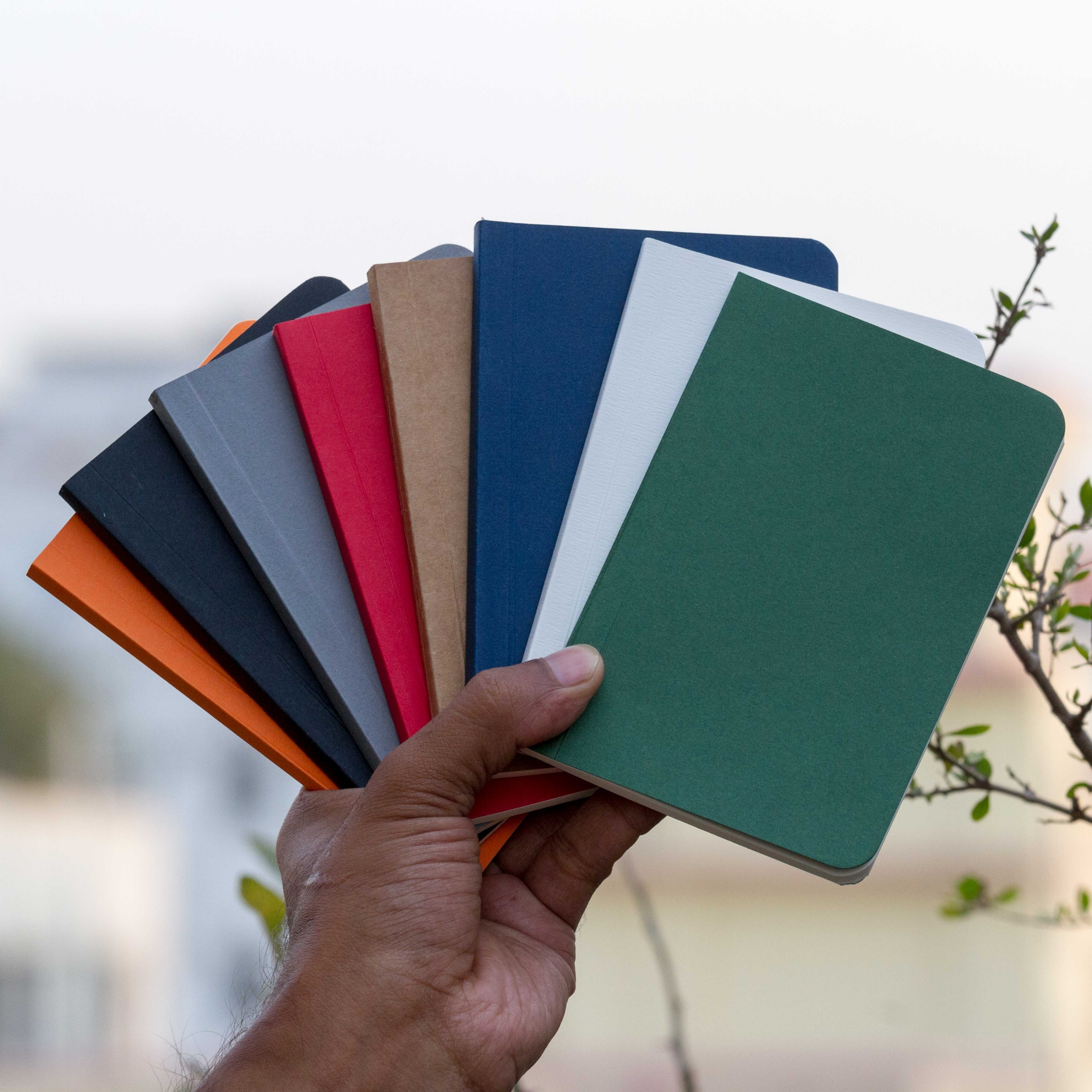 Picture of Pocket Book Black, Blue, Grey, Kraft, Green, Orange, Red & White Notebook 8-Pack