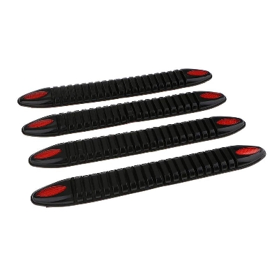 Picture of 4Pcs Car Front Rear Bumper Protector Corner Guard Scratch Sticker Pad black&Whit.