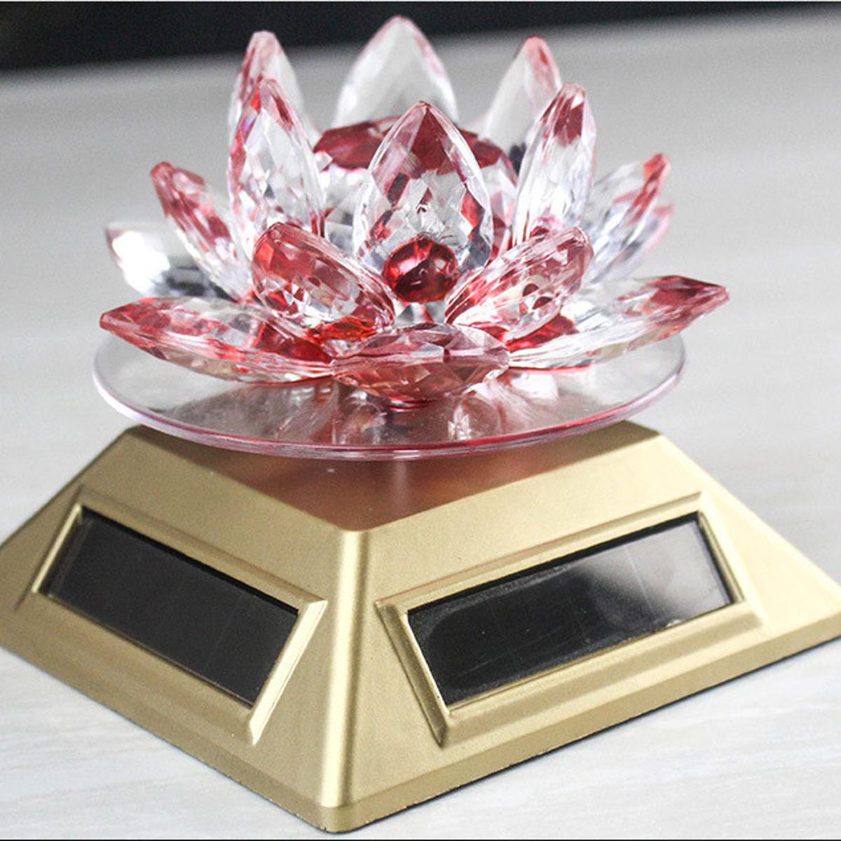 Picture of Solar Energy Crystal Lotus Flower Decoration Blue Green Purple Yellow (Showpies Valentine Gift)