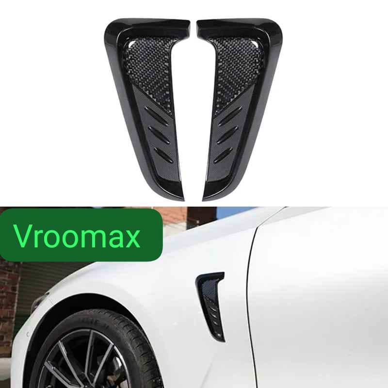 Picture of Shark Gills Side Fender Vent Carbon Fiber Side Wing Air Vent Hood Intake Fender Cover Trim Universal