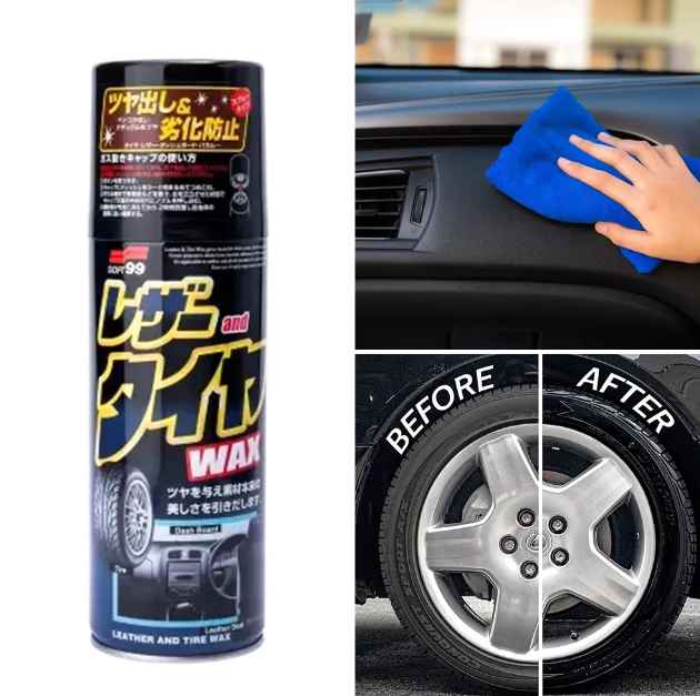 Picture of Soft99 Leather and Tire Wax - Dual-Purpose Cleaner & Shine for Tires and InteriorSoft99 Leather and Tire Wax - Dual-Purpose Cleaner & Shine for Tires and Interior