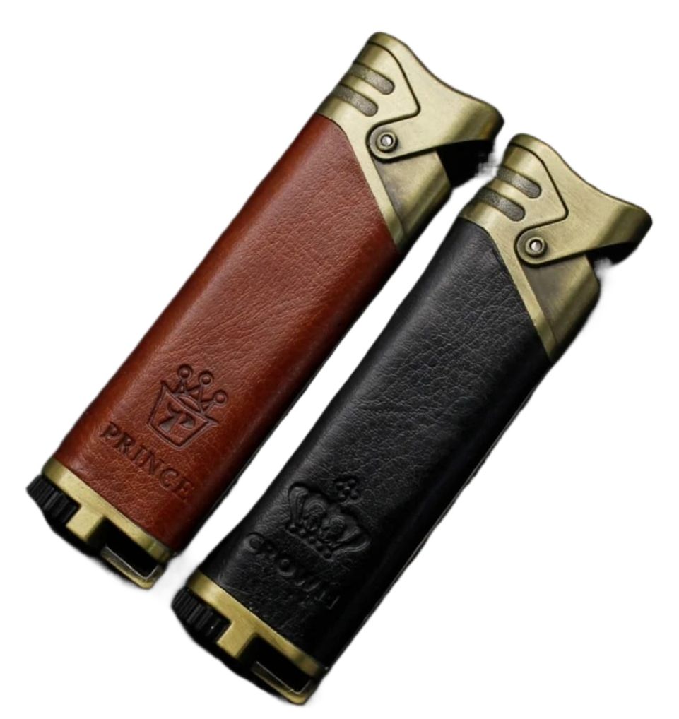 Picture of Lighters Metal Body With Leathers Creative Refillable Windproof Gas Lighters Picture of Lighters Metal Body With Leathers Creative Refillable Windproof Gas Lighters