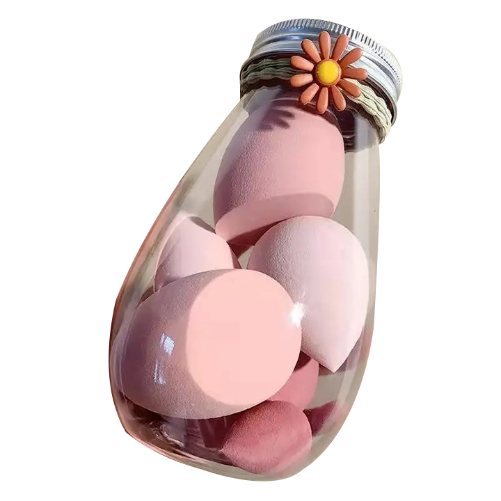 Picture of Beauty Blender Makeup Puff Set of 6 piece With Cute Jar/Bottle  -  Soft Makeup Sponge  / Powder puff