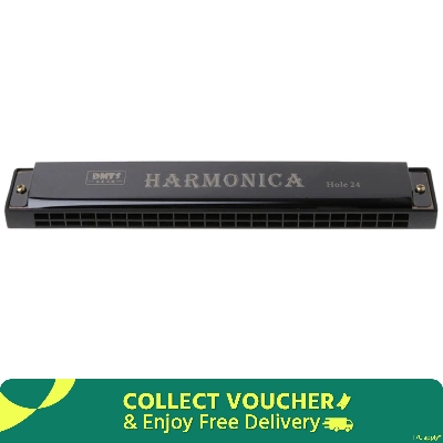 Picture of 24 Hole Key Of C Play Harmonica with White Cover/ Case Tremolo Harmonica Mouth Organ Double Row For Blues Jazz Rock Folk Musical Beginner Instrument