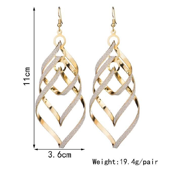 Picture of Elegant Classic Punk Gold Color Spiral Pendant Drop Earrings Jewelry For Women Jewelry Fashion