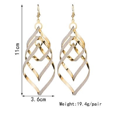 Picture of Elegant Classic Punk Gold Color Spiral Pendant Drop Earrings Jewelry For Women Jewelry Fashion