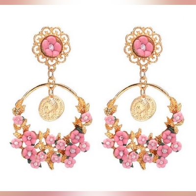 Picture of Big size Tassel women peach blossom earrings for women's fashion - Earrings