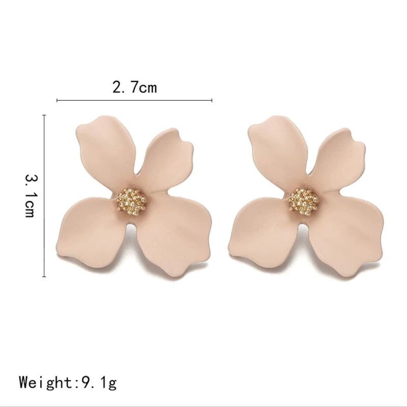 Picture of fresh fashion flower earring petal flower earring nail alloy spray paint earring pendant for women's fashion - Ear Ring
