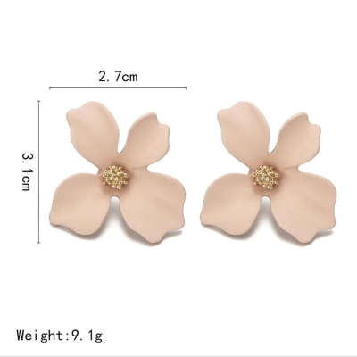 Picture of fresh fashion flower earring petal flower earring nail alloy spray paint earring pendant for women's fashion - Ear Ring
