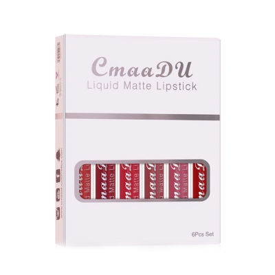 Picture of CmaaDu 6pcs/set Matte Velvet Non-Stick Cup Waterproof Not Easy To Swap Makeup Lipstick Long Lasting Lip Gloss Set - Lipstick - Lipstick Set