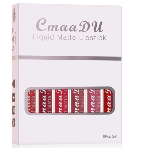 Picture of CmaaDu 6pcs/set Matte Velvet Non-Stick Cup Waterproof Not Easy To Swap Makeup Lipstick Long Lasting Lip Gloss Set - Lipstick - Lipstick Set