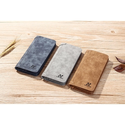 Picture of Hengsheng Long Men's Wallet Retro Casual Brand Wallet Korean Clutch Large Capacity Frosted Card Holder Mobile holder Men's Long Wallet for Men's Fashion