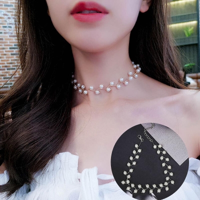 Picture of Pearl clavicle chain female Choker neck with simple short section chain female neck jewelry collar necklace - Chain - Necklace For Girls