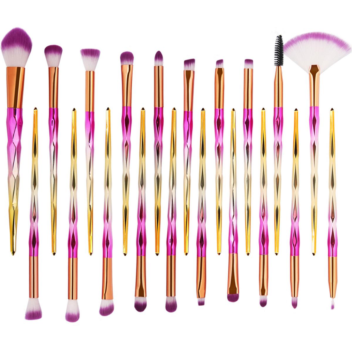 Picture of 20 Pcs/set Rainbow Different color makeup brush set