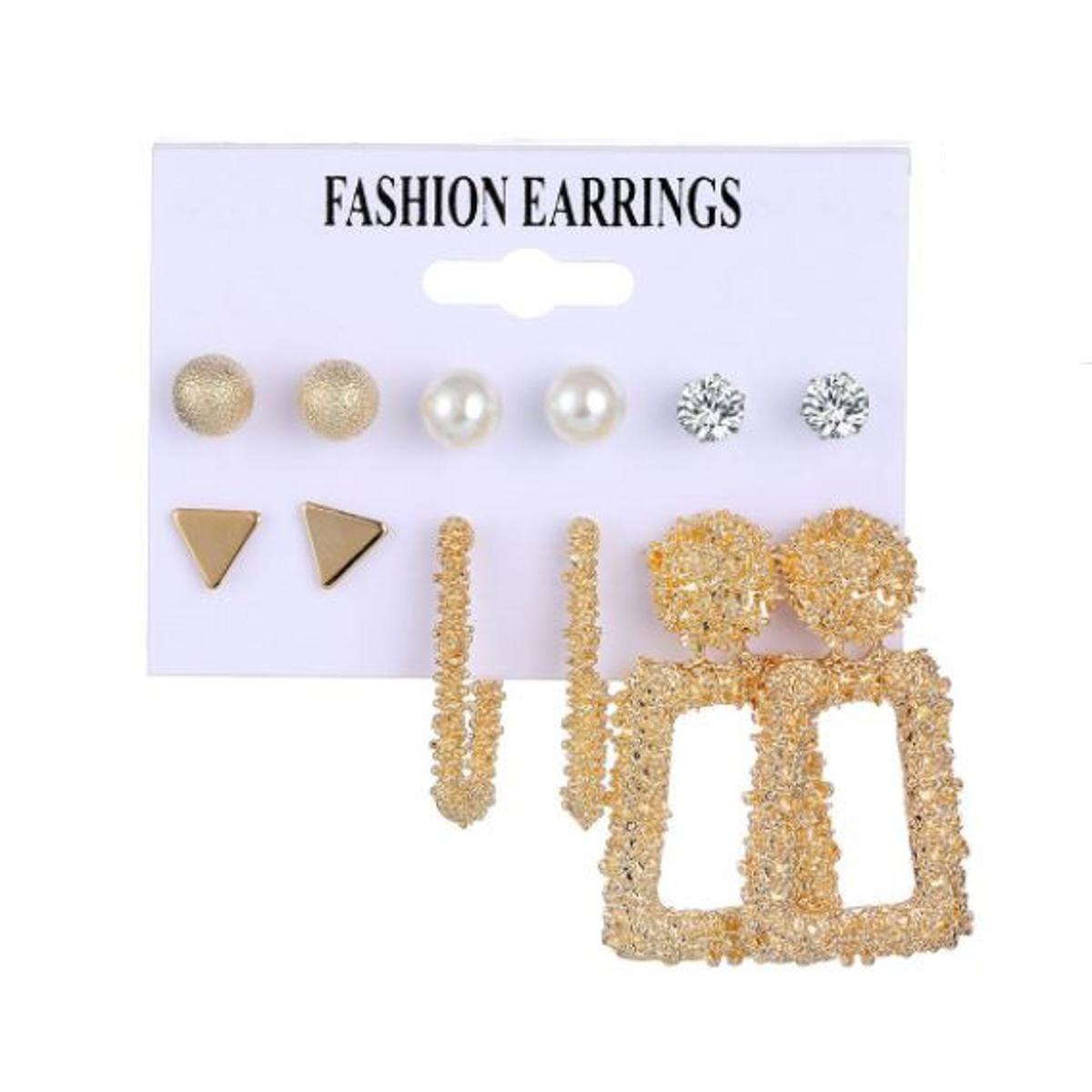 Picture of 6 pairs/set fashionable trendy earring set jhumka earring set for women's fashion
