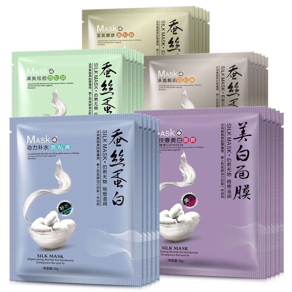 Picture of One spring natural silk Protein Shiny Moisturizing Oil Control silk facial  sheet mask- 30g