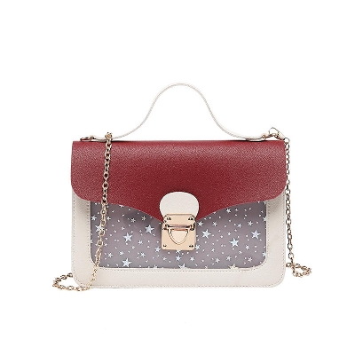 Picture of Understated -Craftsmanship and Trendy -Square Star Sequin Messenger Stylish Crossbody Bag for Women- Red- Progressively Better