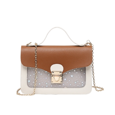 Picture of Square Star Sequin Messenger Crossbody Bag for Women- Brown