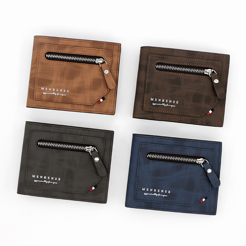 Picture of MENBENSE Short capacious mens wallet with zipper for mens fashion