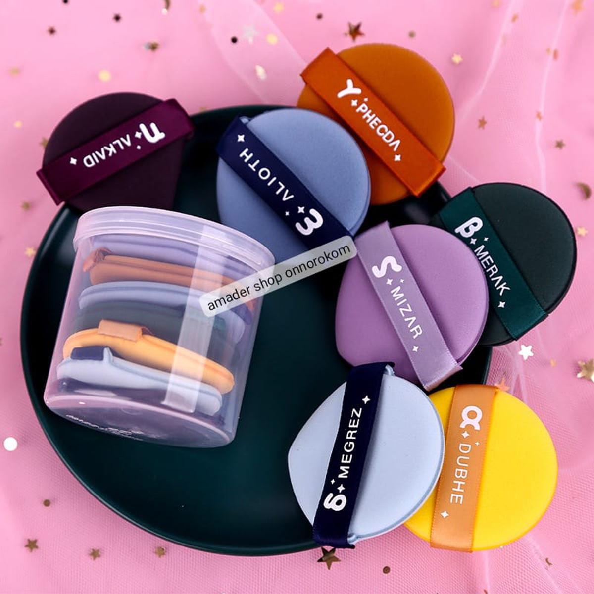Picture of 7 Pcs/Set Makeup Puff Set Air Cushion Sponge Usable Cosmetic Puff Sponge Cushion Puff- Multicolour