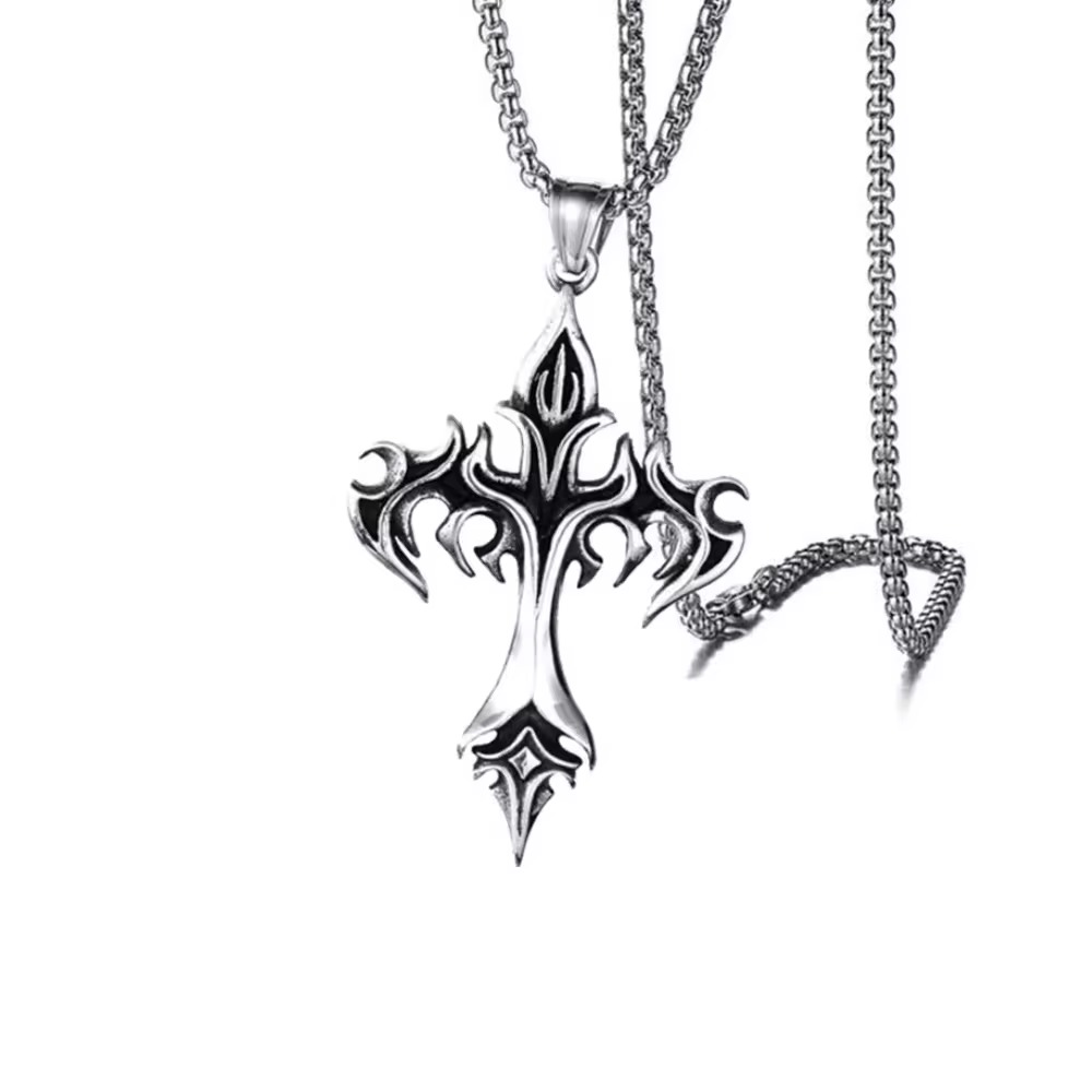 Picture of Stylish Pendant Necklace Men Punk Trendy Simple Stainless Steel Chain Jewellery Gift for Men