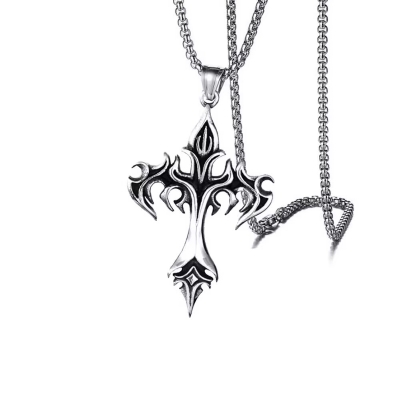 Picture of Stylish Pendant Necklace Men Punk Trendy Simple Stainless Steel Chain Jewellery Gift for Men