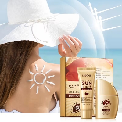 Picture of SADOER Gold Collagen Sun Protection & After Sun Repair Cream Kit- 2 Pcs/Set
