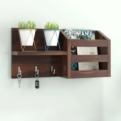Picture of Lavish Wall Shelf with Key Holder Stylish Wall Organizer for Home Decor