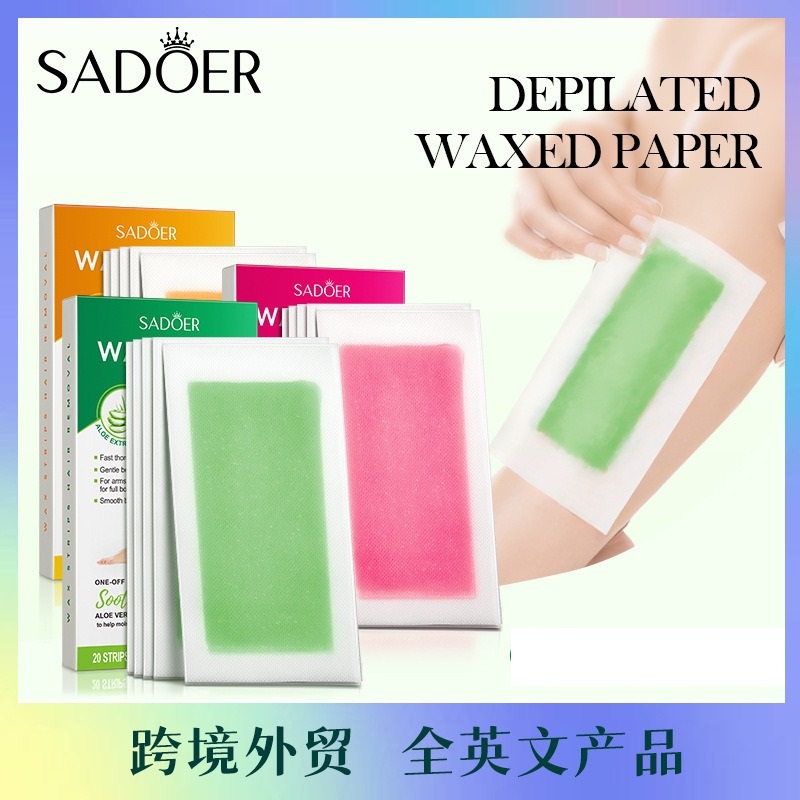 Picture of SADOER Aloe Vera Rose & Honey Extracted Hair Removal Wax Stripes- 20 Stripes